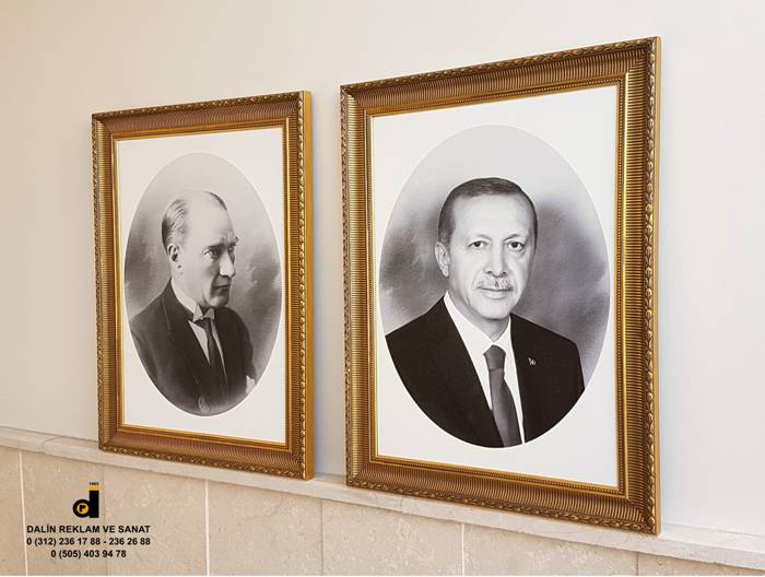 MAKAM ODASI RESM� ATAT�RK TABLOSU VE CUMHURBA�KANI 6241 EL�PS S�YAH BEYAZ - 5